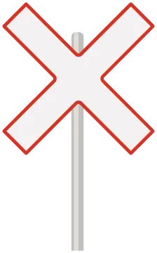 a red and white cross on a white background