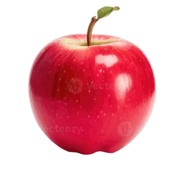 a red apple on a white background