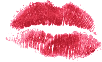 a lipstick kiss on a white background
