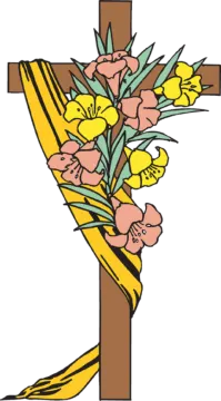 a cross with flowers on it