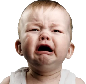 a close up of a baby crying