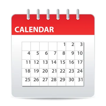 a calendar with the date on it vector