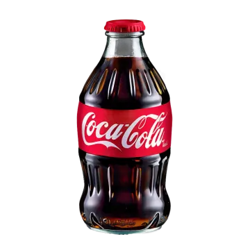 a bottle of coca on a white background