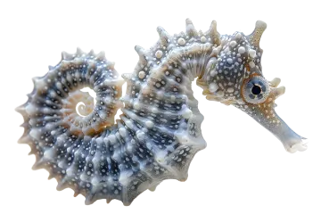 two seahorses on a white background