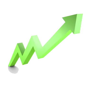 a green arrow pointing up to the right