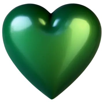 a green heart on a white background