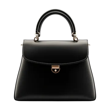 a black handbag on a white background