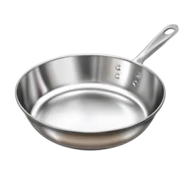 an aluminum frying pan with a handle