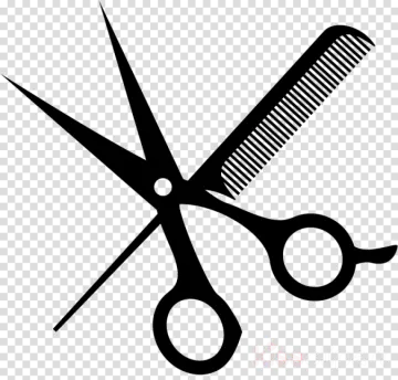 a pair of scissors and combs clipart