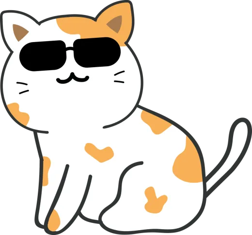 an orange and white cat wearing sunglasses