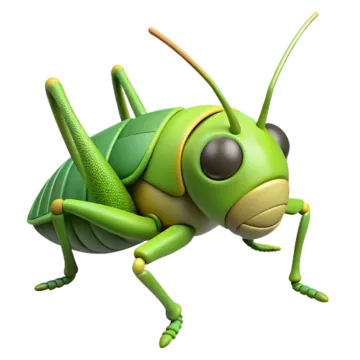an illustration of a green grasshopper insect