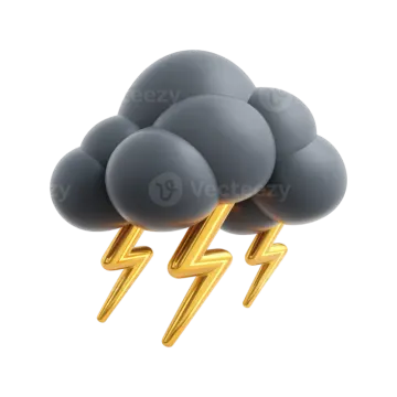 a cloud with two lightnings on it