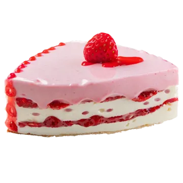 a piece of cake with a strawberry on top