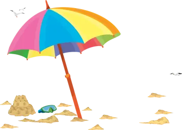a colorful umbrella on the beach