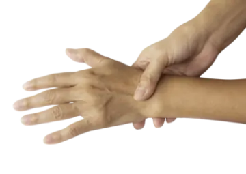 a woman's hands are shown in this image