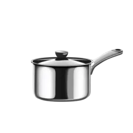 a stainless sauce pot with a lid