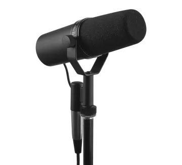 a microphone on a white background