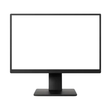 a computer monitor on a white background