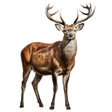 3d digital illustration of a red deer isolated on white background