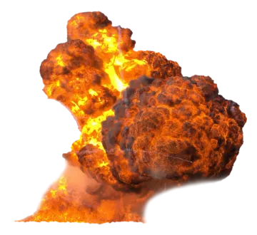 a large explosion of fire on a white background