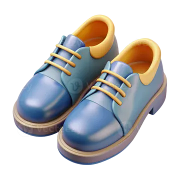 a pair of blue shoes on a white background
