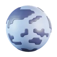 a blue sphere with a white background