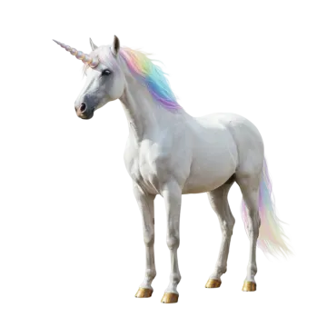a white unicorn standing on top of a table