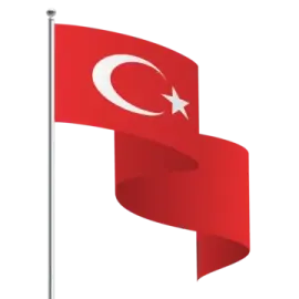 a turkish flag on a white background