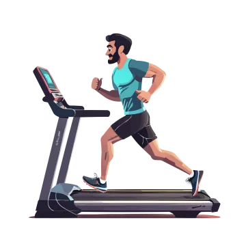 a man running on a treadmill