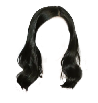 a black wig on a white background