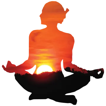 a silhouette of a person doing yoga at sunset