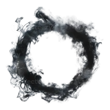 a black smoke ring on a white background
