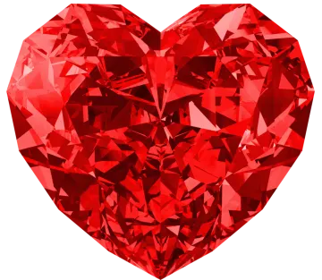 a red heart shaped diamond