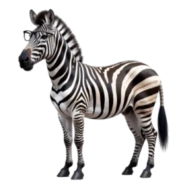a zebra standing in front of a white background