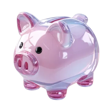 a pink pig shaped glass pig bank