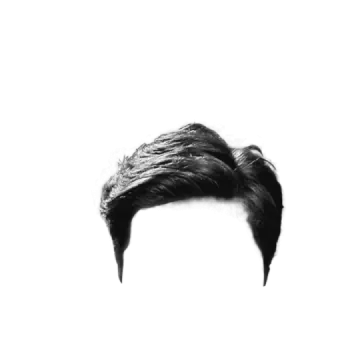 a black and white photo of a man's hair