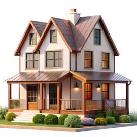 a house with a metal roof