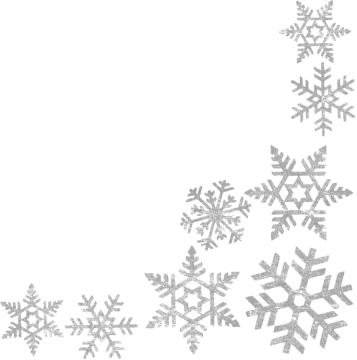 a white background with silver snowflakes