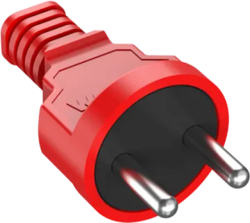a red and black plug