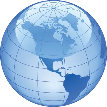 a blue globe with the americas on it