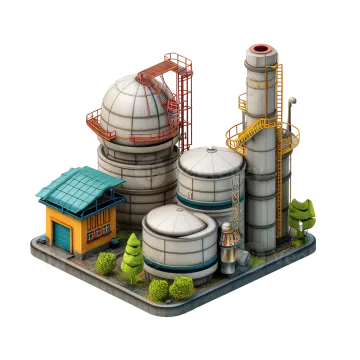 a 3d model of an oil refinery