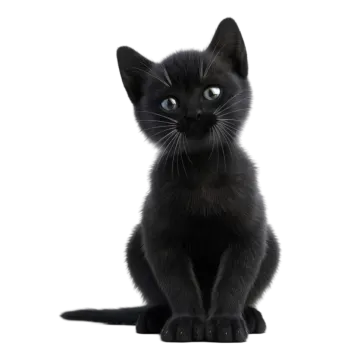 black kitten isolated on white background photo
