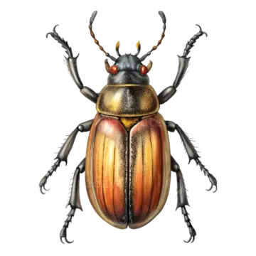 a beetle on a white background