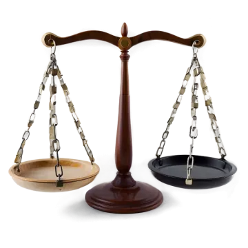 a wooden balance scale with two different scales