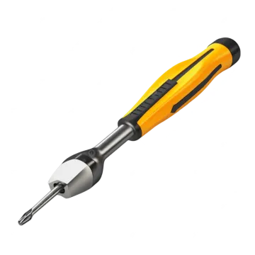an orange and black drill with a white background
