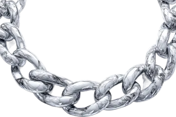 a silver chain on white background