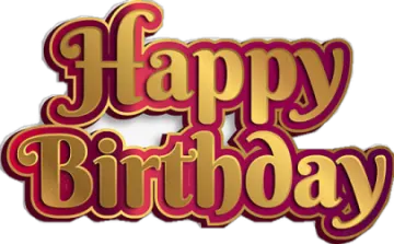 a happy birthday card with gold lettering