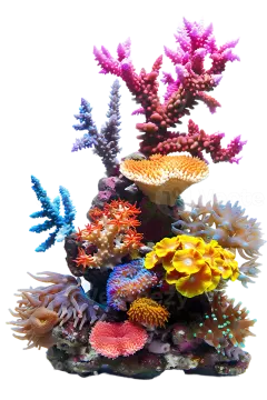 a colorful coral with many different types of coral