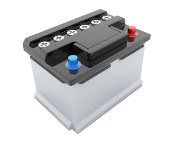 a car battery on a white background