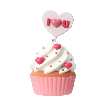 a cupcake with a heart on top